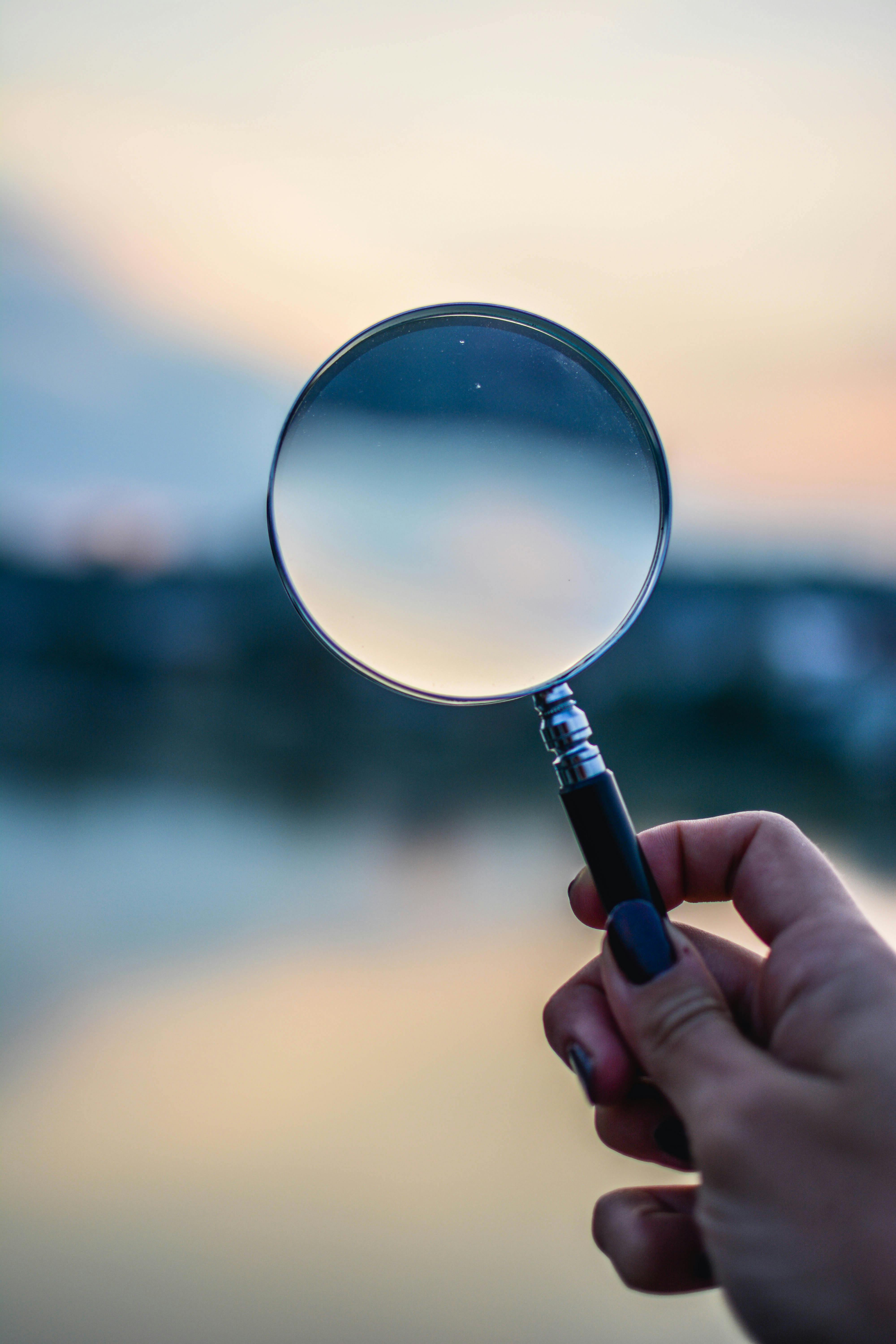 A magnifying glass signalling that if you aren't present on Google, you won't be found.<br>