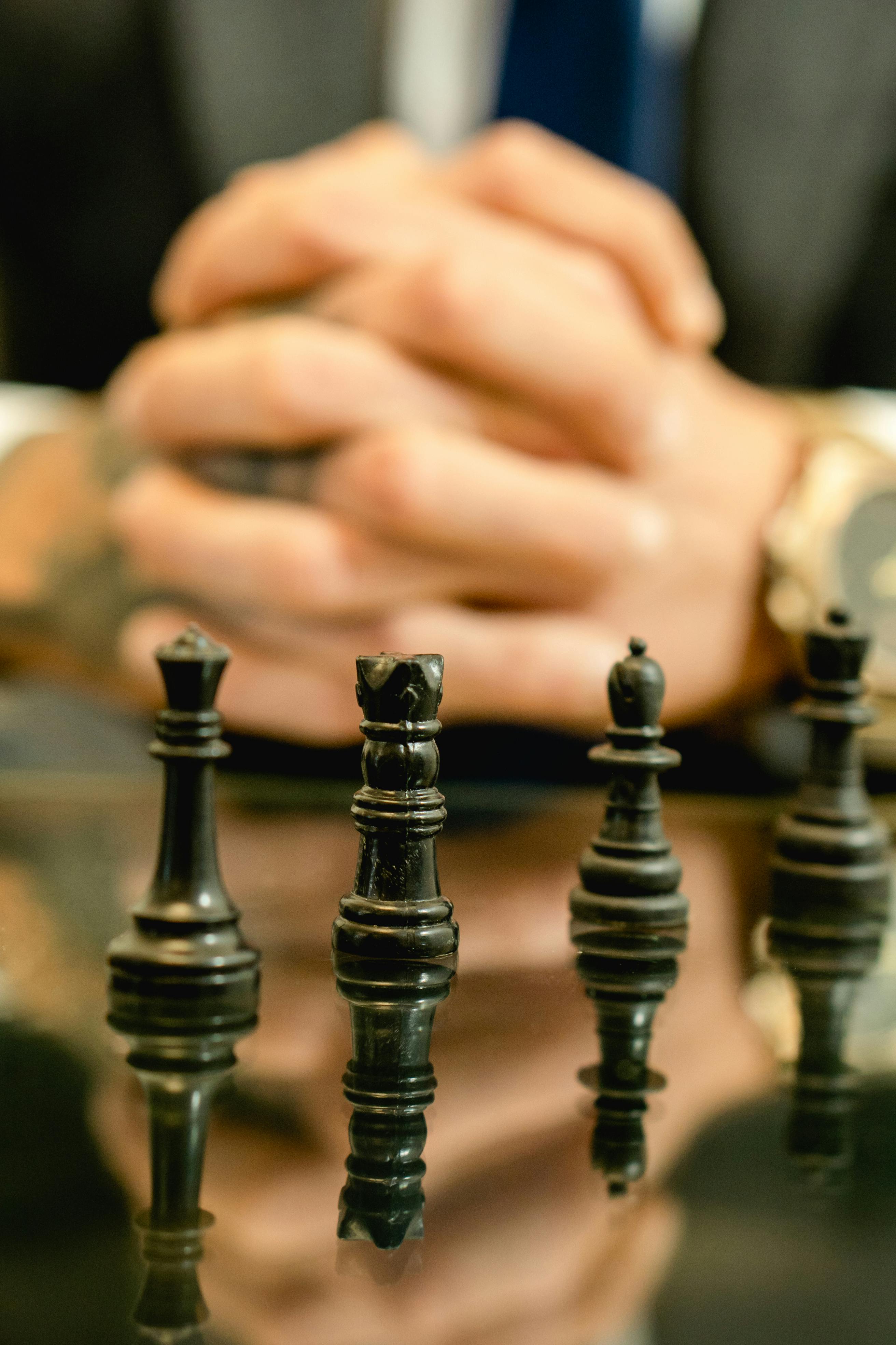A chess game indicating a tactical game that founders are playing.<br>